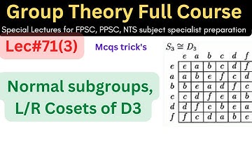 Group Theory | lec#71(3) Dihedral groups L/R cosets and normal subgroups #mathematics #ppsc#maths