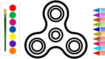 Spinner Fidget Toy Drawing and Painting Kids to Learn Colors Art