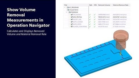 Show Volume Removal Measurements in Operation Navigator in NX CAM