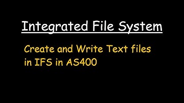 create and write Text files in IFS in AS400