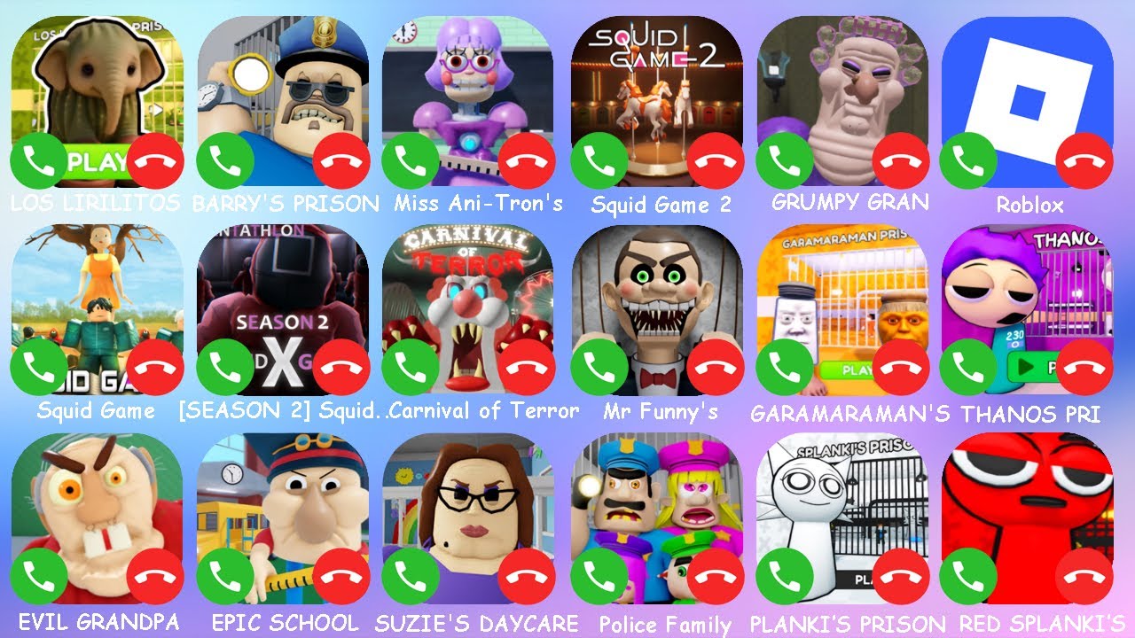 LOS LIRILITOS PRISON.BARRY'S PRISON RUN. Miss Ani-Tron's.Squid Game 2.GRUMPY GRAN.