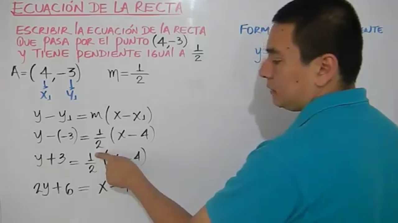Ecuacion De La Recta Forma Punto Pendiente Ejemplo 2 Youtube