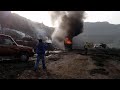 Coal mine fire dealing - truck carrying fiery coal, Jharia Coal mines - Raju EVR