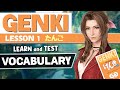 Genki Lesson 1: Vocabulary - LEARN and TEST all 66 Words! - Japanese with Video Games