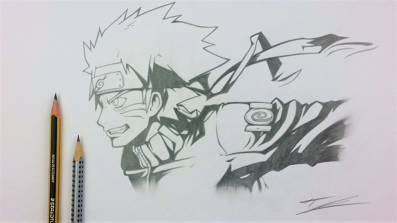  Gambar 3D Naruto Pensil Under Town