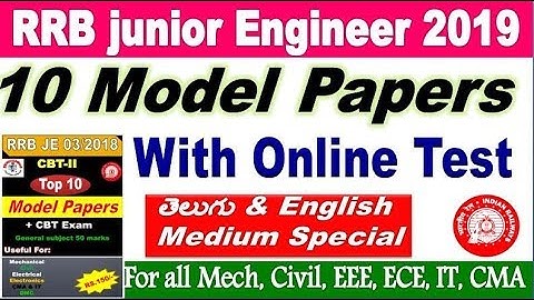 RRB JE Model papers with CBT Exam for all Mech, Civil, EEE, ECEE, IT, CMA aspirants By SRINIVASMech