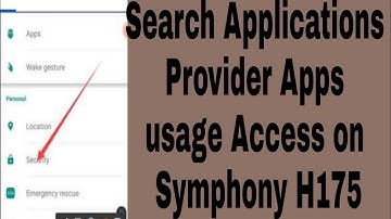 Search Applications Provider Apps usage Access on Symphony H175