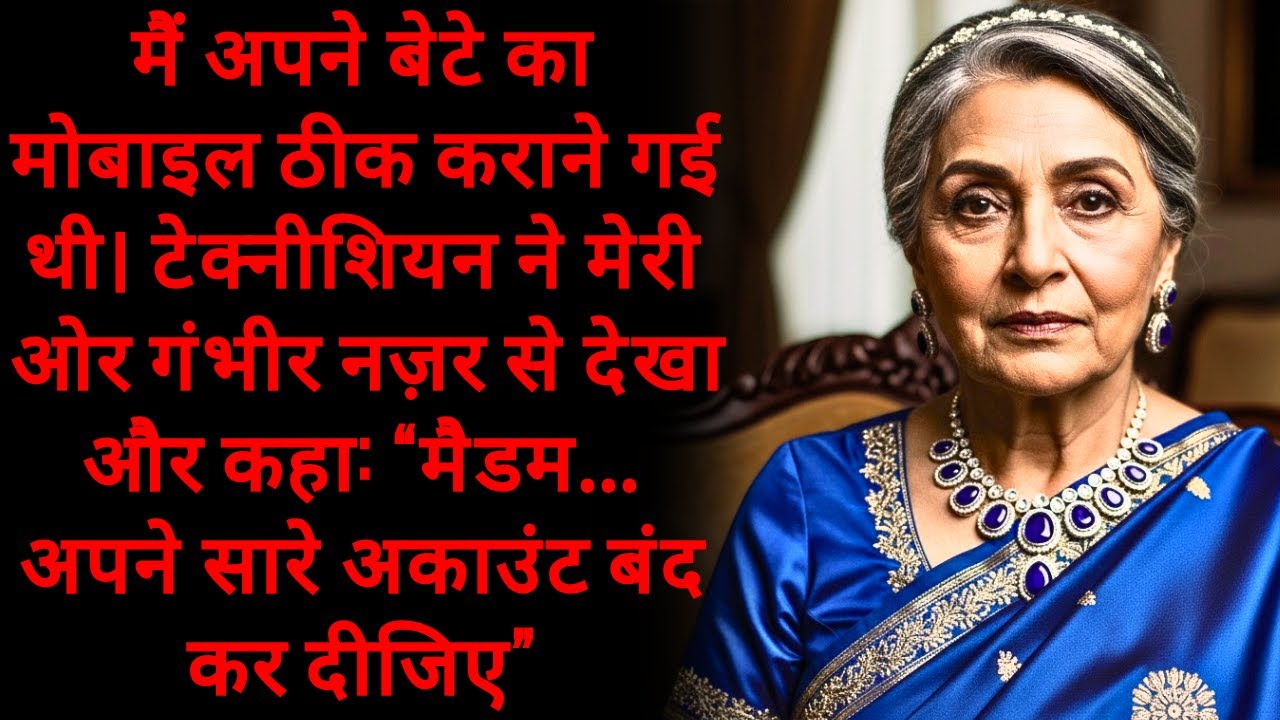 मैं अपने बेटे का मोबाइल ठीक कराने गई थी। टेक्नीशियन ने मेरी ओर गंभीर नज़र से देखा और कहा: “मैडम…”