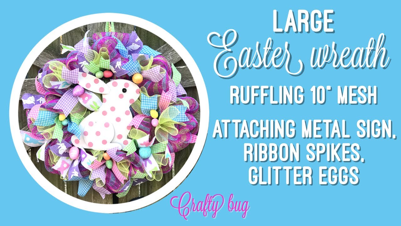 Easter Wreath tutorial/ ruffle wreath/ Easter ruffle wreath/ # ...