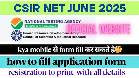 csir net application form filling। csir net form mobile se kaise bhare । csir net june 2025