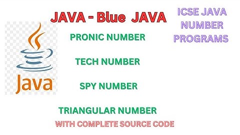 Pronic Number in Java | Spy Number in Java | Tech Number in Java | Triangular Number#icse #java