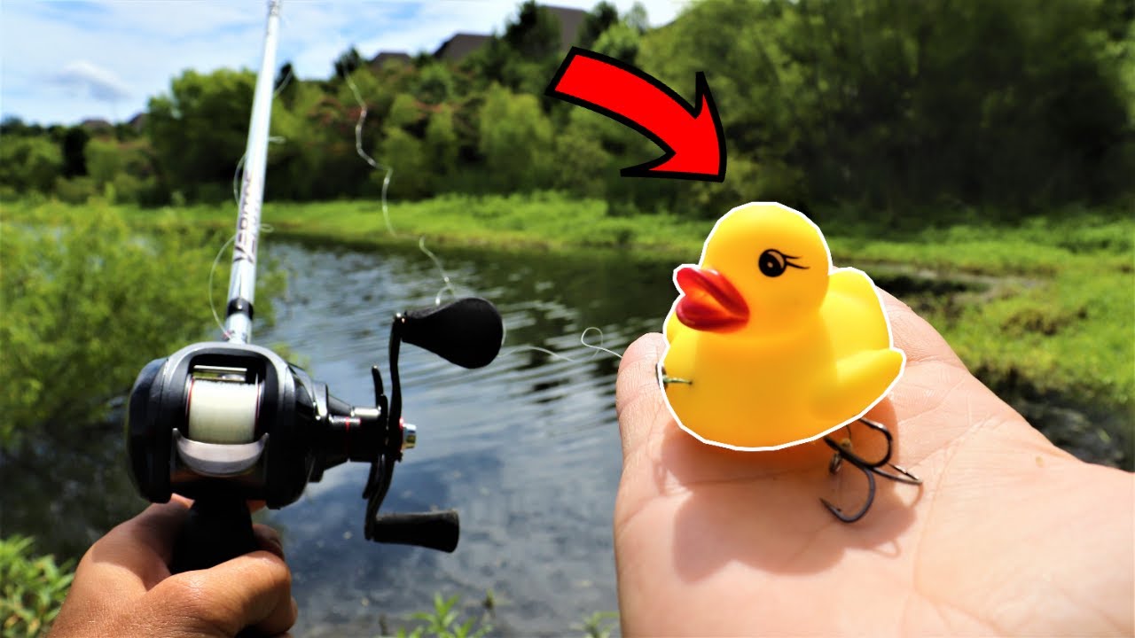 Fishing w/ a RUBBER DUCK Bath Toy (Actually Worked) 
