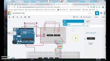 Circuits 7 Seg with 4511 on Tinkercad 2