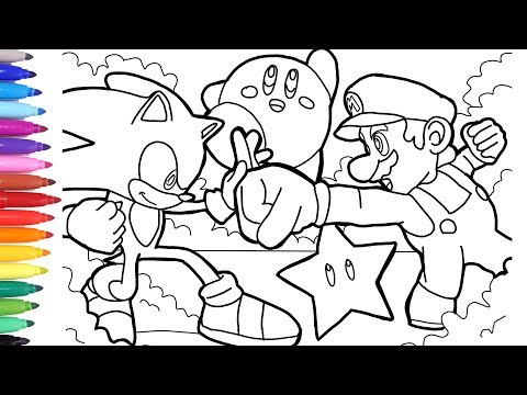 sonic vs mario coloring pages how to draw mario how to