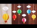 3d paper hot air balloon craft   diy easy paper wall decoration ideas