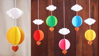 3D Paper Hot Air Balloon Craft  - DIY Easy paper wall decoration ideas