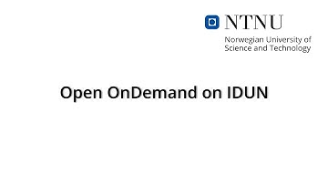 Open OnDemand on IDUN HPC cluster