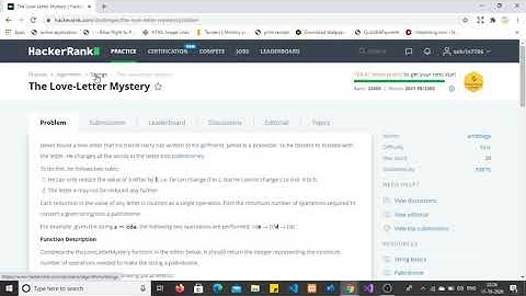 Solve The Love Letter Mystery Problem on Hacker Rank Using C#