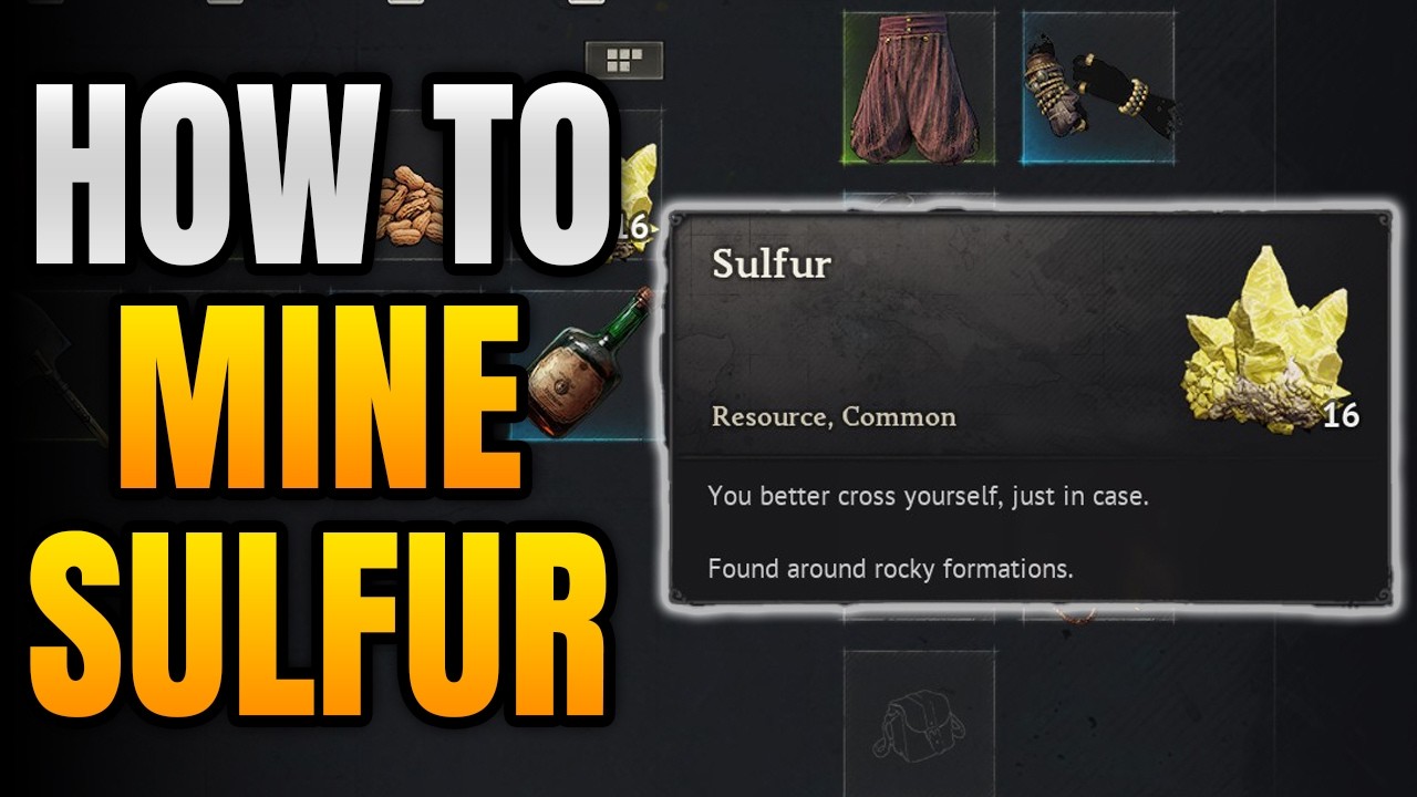 How To Get Sulfur In Windrose | How To Mine Sulfur Ore Nodes - YouTube