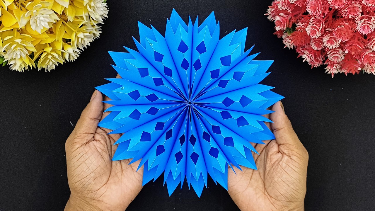 Paper Cutting Snowflake For Home Decorations | Origami Easy Paper Snowflakes Making Ideas