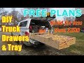 FREEE PLANS!!   DIY Truck Drawer Box and Slide-out Tray