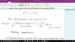 d'Alembert's Formula Piecewise Function
