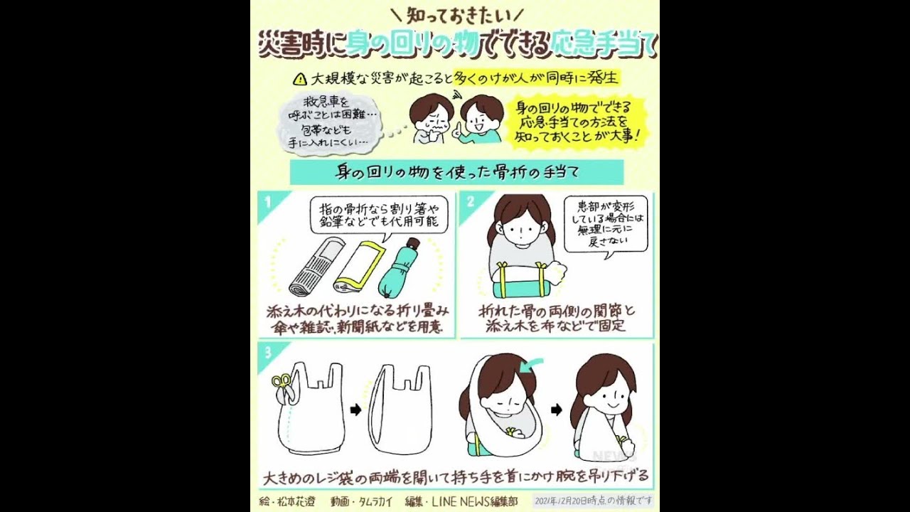 知っておきたい 災害時に身の回りの物でできる応急手当て【NEWS