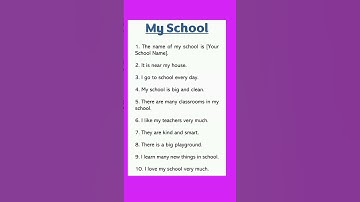 My School 10 Lines Essay in English
