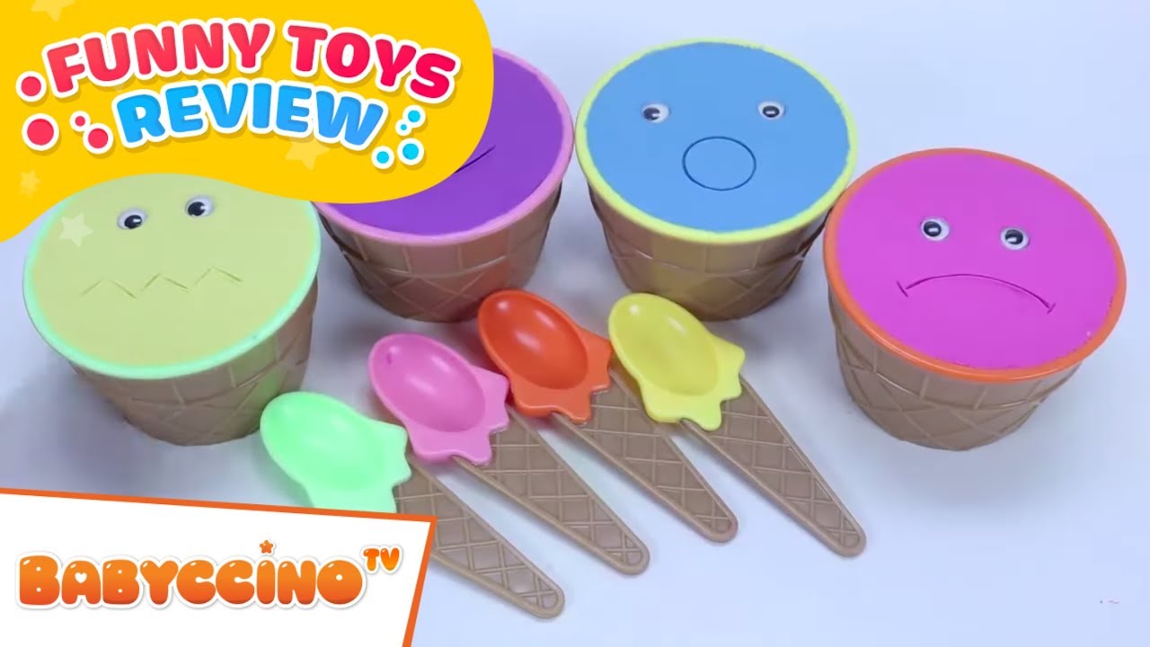 Babyccino Funny Toys Review Episode 7 - Mickey Mouse Dora Explorer Ice Cream Kinetic Sand