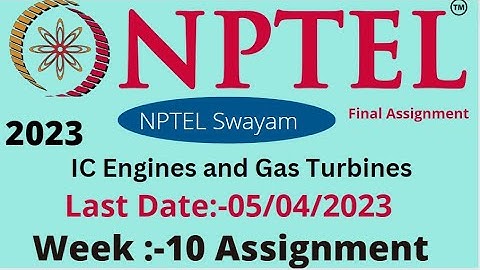 NPTEL // IC Engines and Gas Turbines // Week-10 // Assignment Week1 // @educationwallah7735