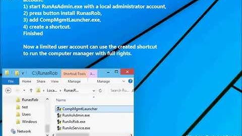 Run an application as administrator from a limited user account