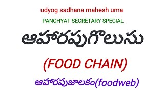 ఆహారపుగొలుసు, Pachyat Secretary, group2,NEET,EAMCET,FRO,ASO,VRO,VRA,SI,CONSTABLE,