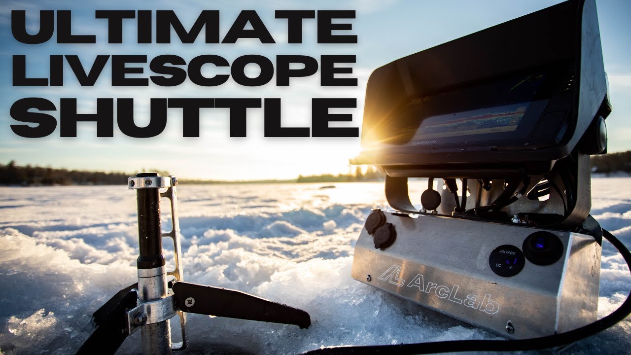 The BEST Shuttle for Garmin LiveScope  Complete Ice Fishing Set Up (LVS34  & LVS32) 