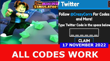 *ALL CODES WORK* [UPDATE] Ore Mining Simulator ROBLOX | November 17, 2022