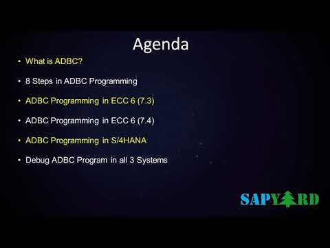002 Agenda for ADBC Programming