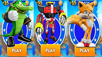 Sonic Dash - Vector vs Omega vs Movie Tails - All Characters Unlocked Android Gameplay