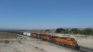 EB BNSF Empty Ethanol Train Feat Trio Dash-9 Leaders At Hodge CA! #bigbossrailfanner