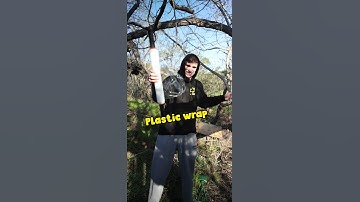 I Built a TREEHOUSE Using Only Plastic Wrap!