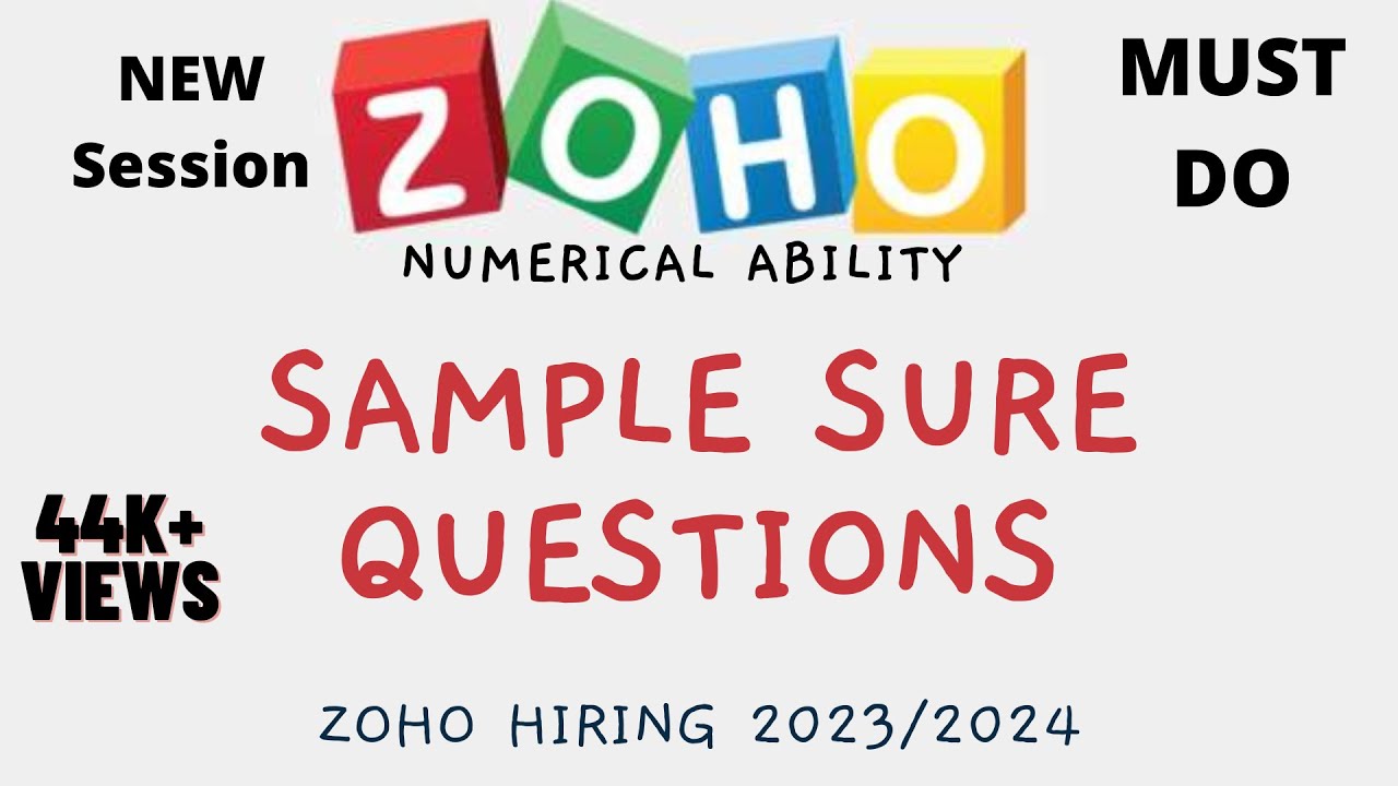 ZOHO 2023/2024 Aptitude Questions and Answers ZOHO Hiring MUST DO