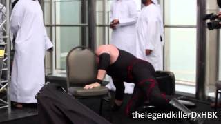 John Cena executes the Attitude Adjustement on Kane at Conference (Burj Khalifa) - HD