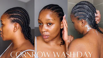 How to wash & moisturise cornrows | Protective style care | Palesa M.