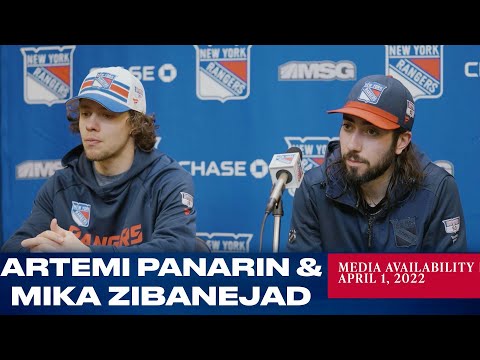New York Rangers: Artemi Panarin & Mika Zibanejad Postgame Media Availability | Apr. 1, 2022