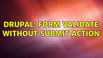 Drupal: Form validate without submit action