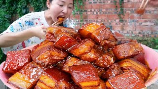Цены на свинину снижаются, Сяоюй делает тушеную свинину, ест мясо и пьет, наслаждается # гражданин