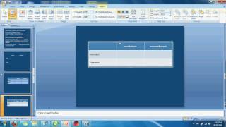 How to Create a Table in Microsoft  Powerpoint 2007