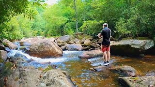 Mountain Trout + Crawfish Catch n&#39; Cook at a Stream!