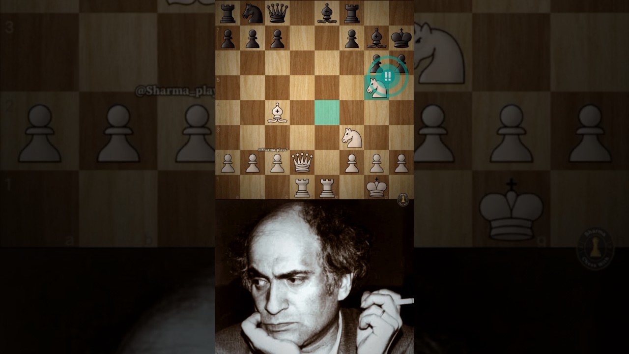 Mikhail Tal Vs Petrosian - The Knightmare ☠️☠️☠️ #chess #mikhailtal #petrosian #chesstactics #shorts