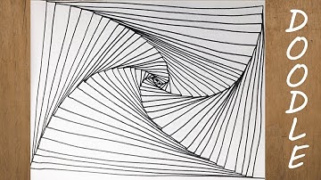 How to Create a Simple Spiral Pattern with Lines | Doodle Art.