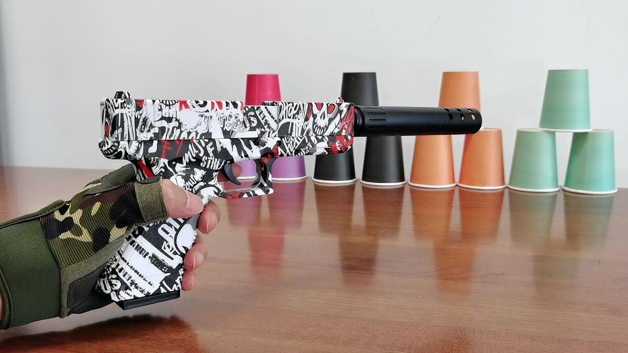 Pistolet à Bille avec éjection de Coque à Motif Graffiti, pour