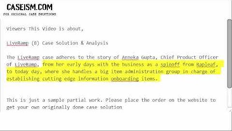 LiveRamp (B) Case Solution & Analysis- Caseism.com